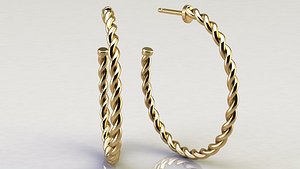 3D cable hoop earrings