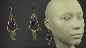 3D Earrings 003 model