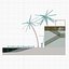 Illustration 3D d'une vue isométrique d'une plage d'été