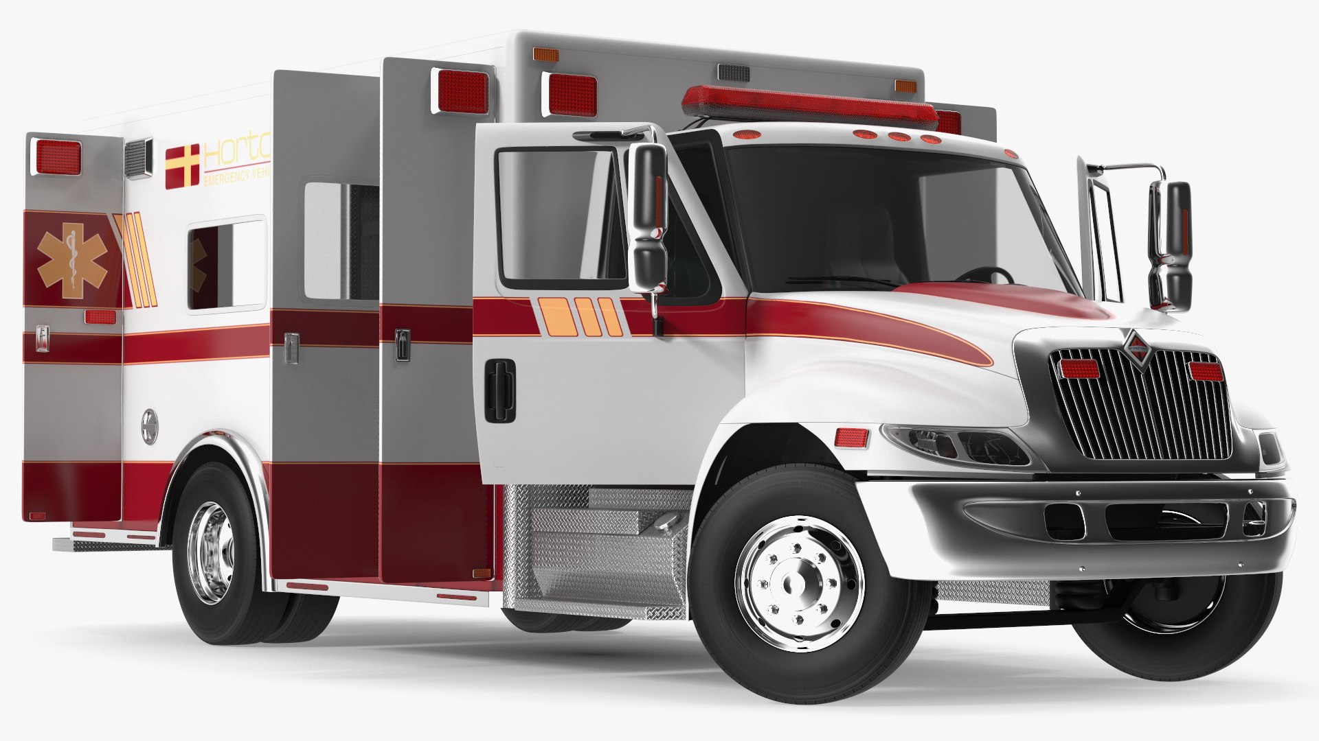 International Durastar Ambulance Rigged 3D Model 3D model preview