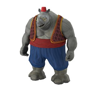 3D rhino character games model