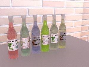 bottle syrup coffee 3D