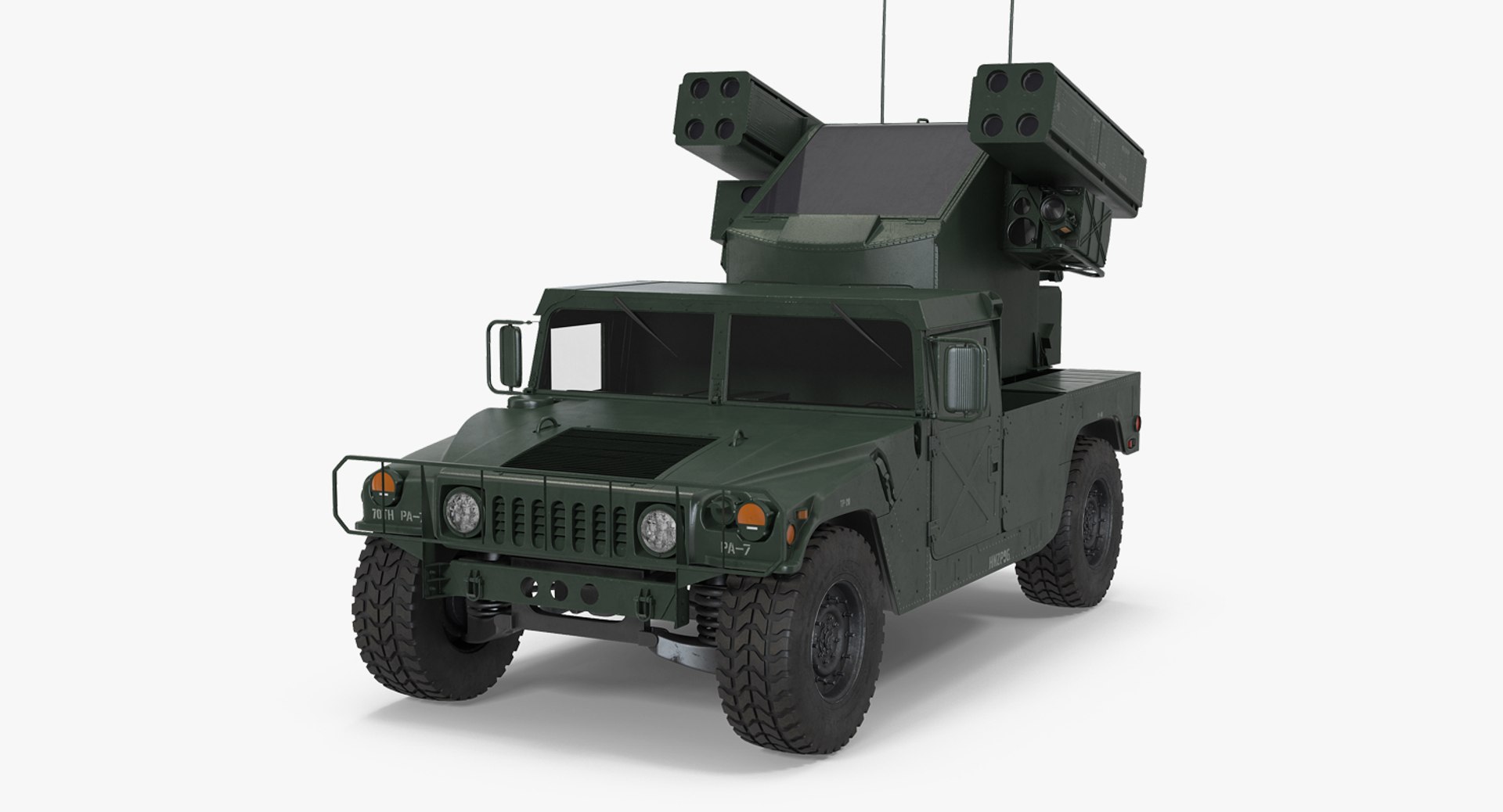 HMMWV M998 Equipped with Avenger 3D Model 3D model preview