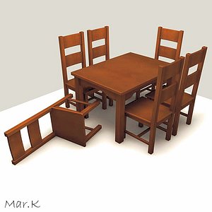 dinner table chairs 3ds