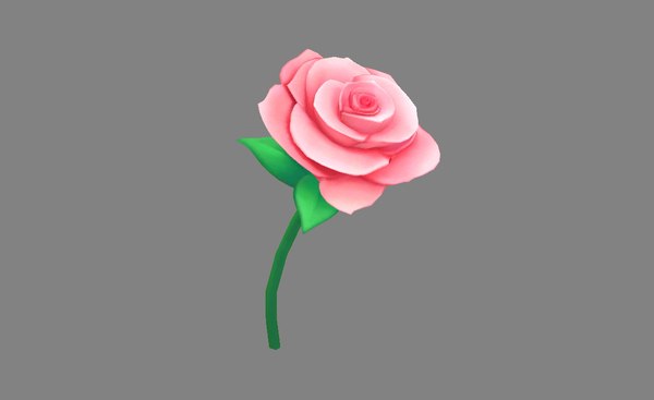  modelo 3d Rosas de dibujos animados para San Valentín