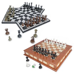 2 chess 3 players 3D model