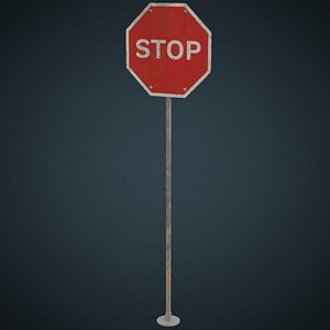 Stop Sign 1B 3D model