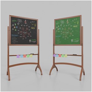 3D Compact Square Duo - Customizable Double-Sided Chalkboards