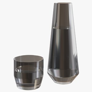 realistic smoke glass carafe 3D model