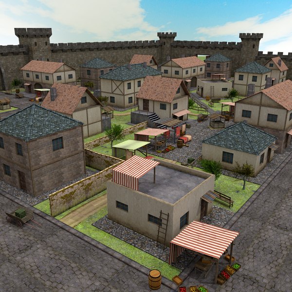 Modelo 3d Pueblo Medieval - Pack - TurboSquid 1267832