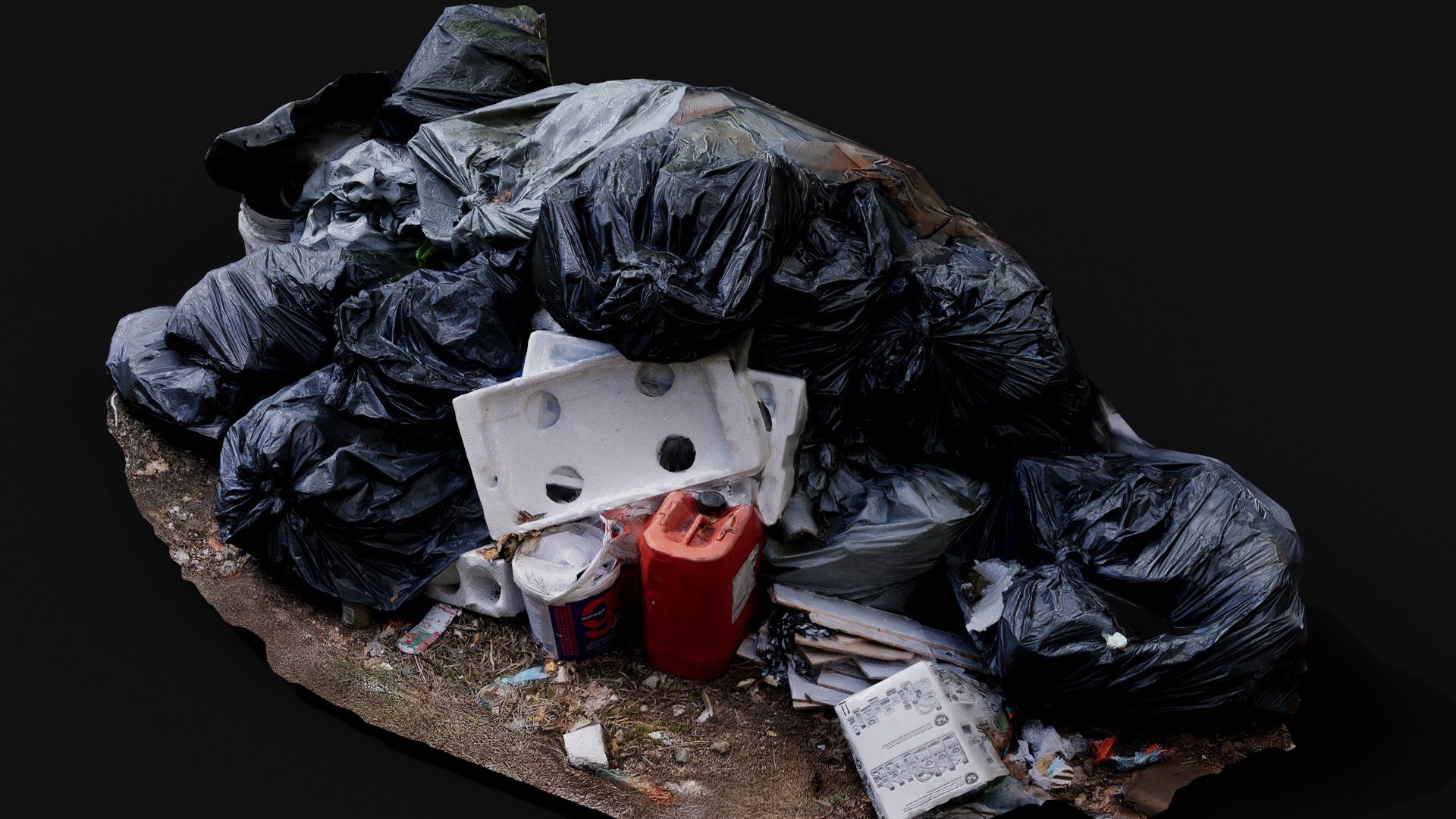 Trash Pile Plastic Bags Urban Junkyard Photogrammetry 3d Model 