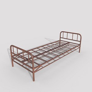 3D rusty bed frame