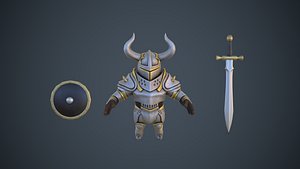 Stylized Iron Knight PBR Lowpoly