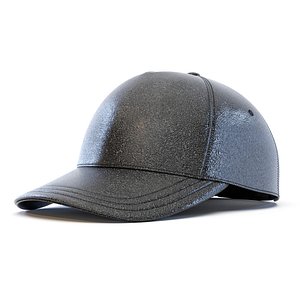 3D Leather Baseball Cap model