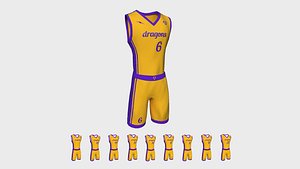 3D Basketball Fantasy Team Dragons Uniform - Character Design