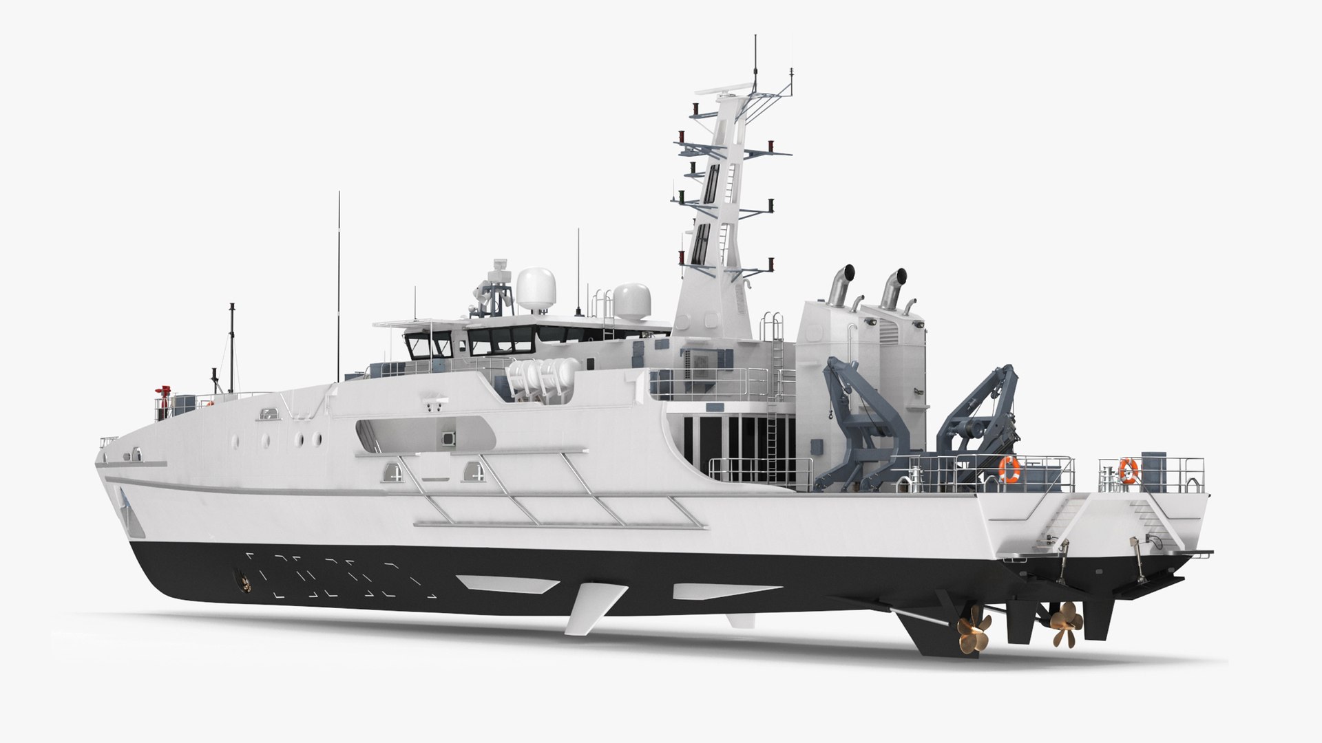 Cape Class Patrol Boat Rigged for Maya 3D model preview