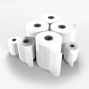 Thermal paper rolls 3D model