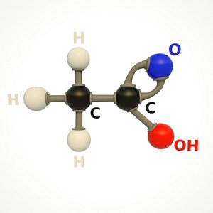 3D modeled acetic acid structure