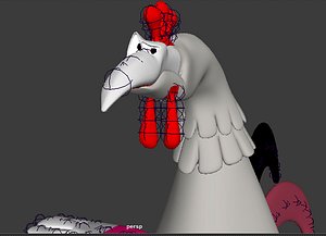 old cartoon chicken 3D model