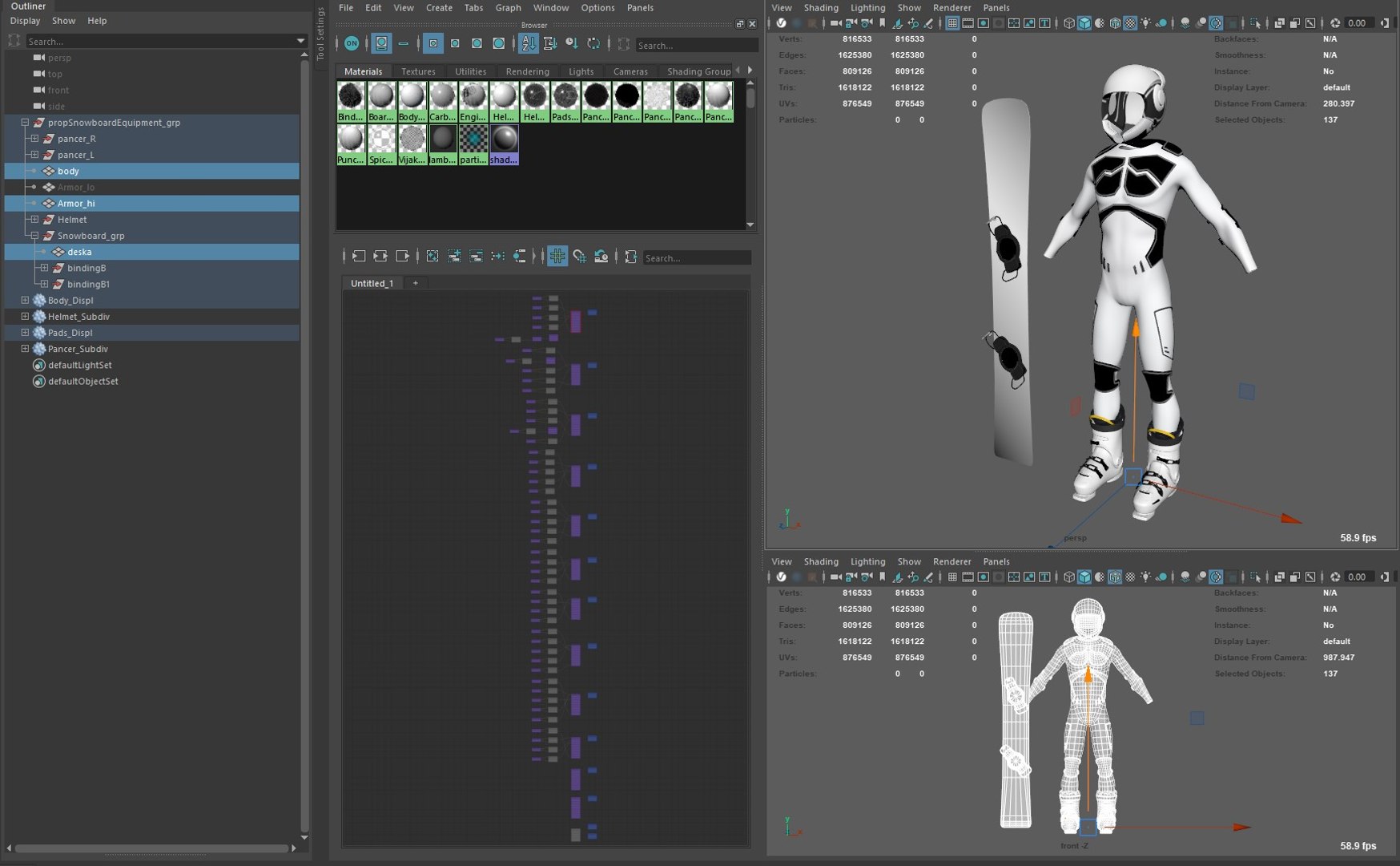Futuristic snowboarder equipment 3D model - TurboSquid 1768988