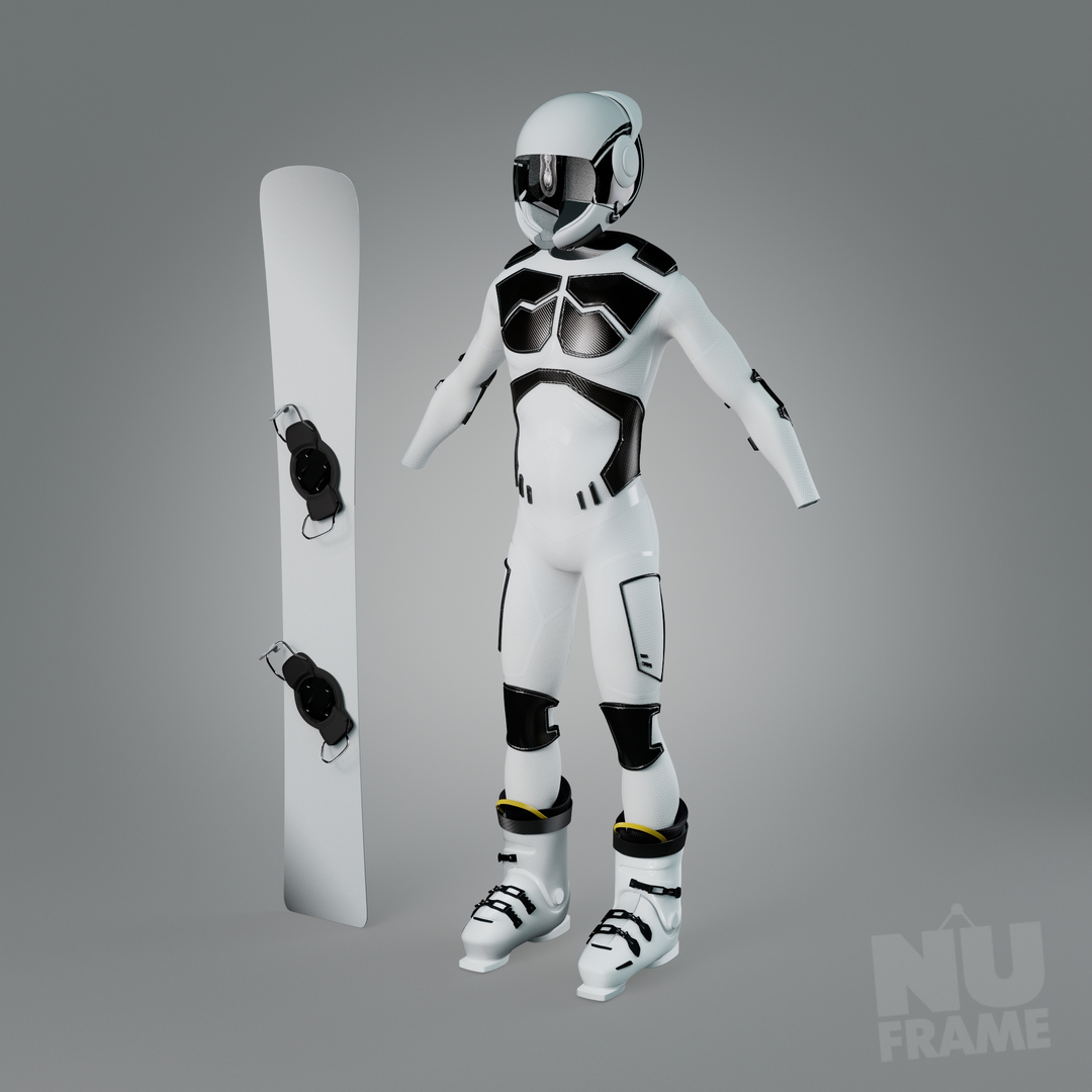 Futuristic Snowboarder Equipment 3D Model - TurboSquid 1768988