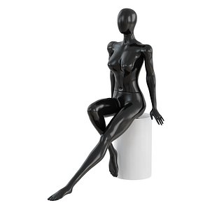 Female abstract mannequin sitting on a stool 75 model