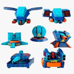 sci fi turret and  jet models