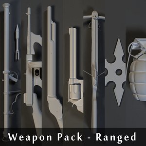 weapons pack - ranged 3d model