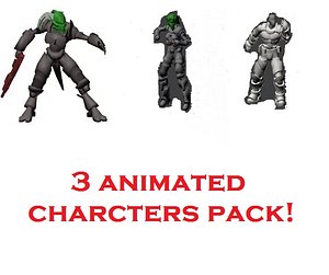 Pack Of 3 Game Animated Characters