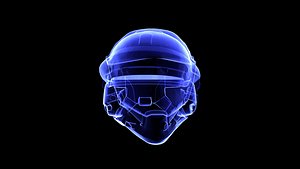 3D model allied ghost helmet blue shader