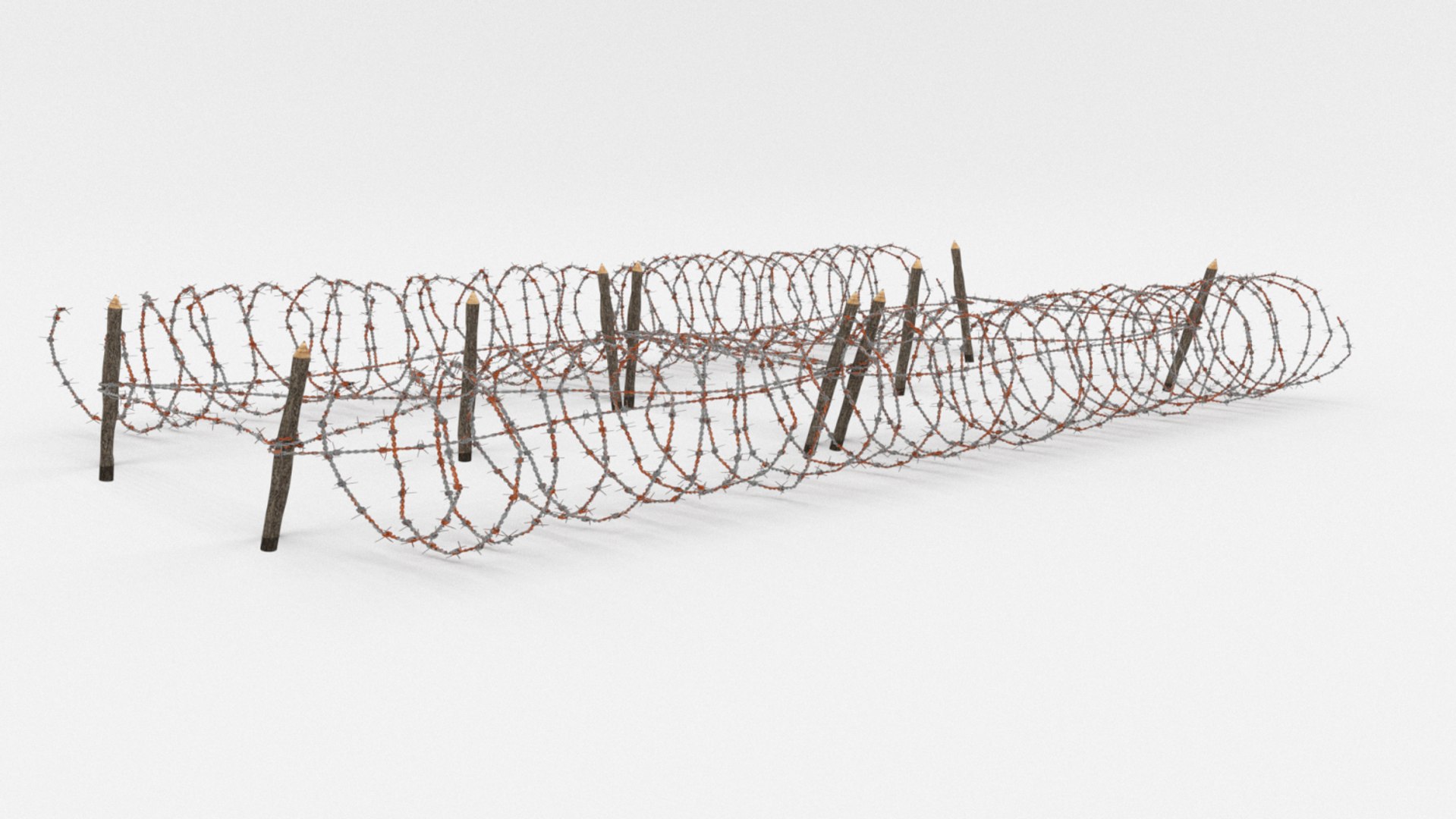 Barb wire obstacle 3D model - TurboSquid 1191697