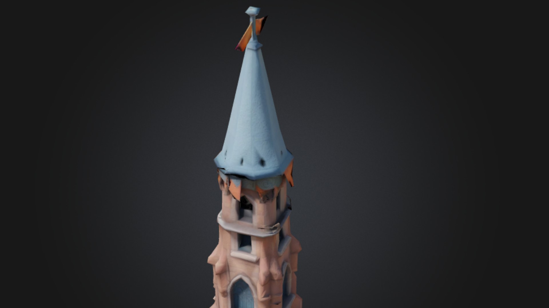 Stylized Game Ready Village Tower 3K Triangles Low Poly FBX OBJ BLEND ...
