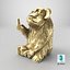 Golden Monkey Statue with Bold Gesture