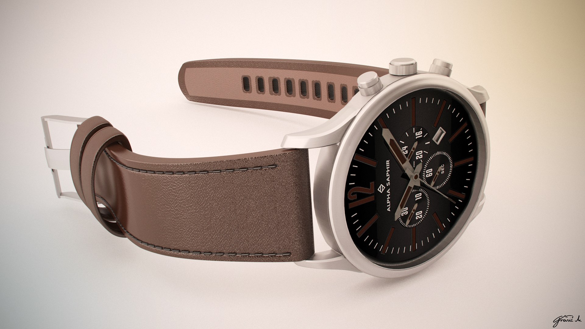 Alpha Saphir Watch 3d Model