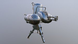 3D TURRET SENTRY FALLOUT TYPE low-poly PBR