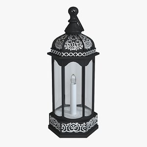 Decorative lamp light silver 3D model