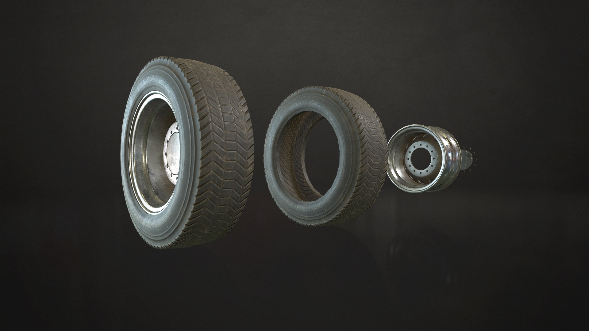 3D Truck Wheels Rims And Tires - Low Poly - TurboSquid 1767111