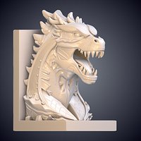 Dragon Bookend Statue 3D Model PM-17