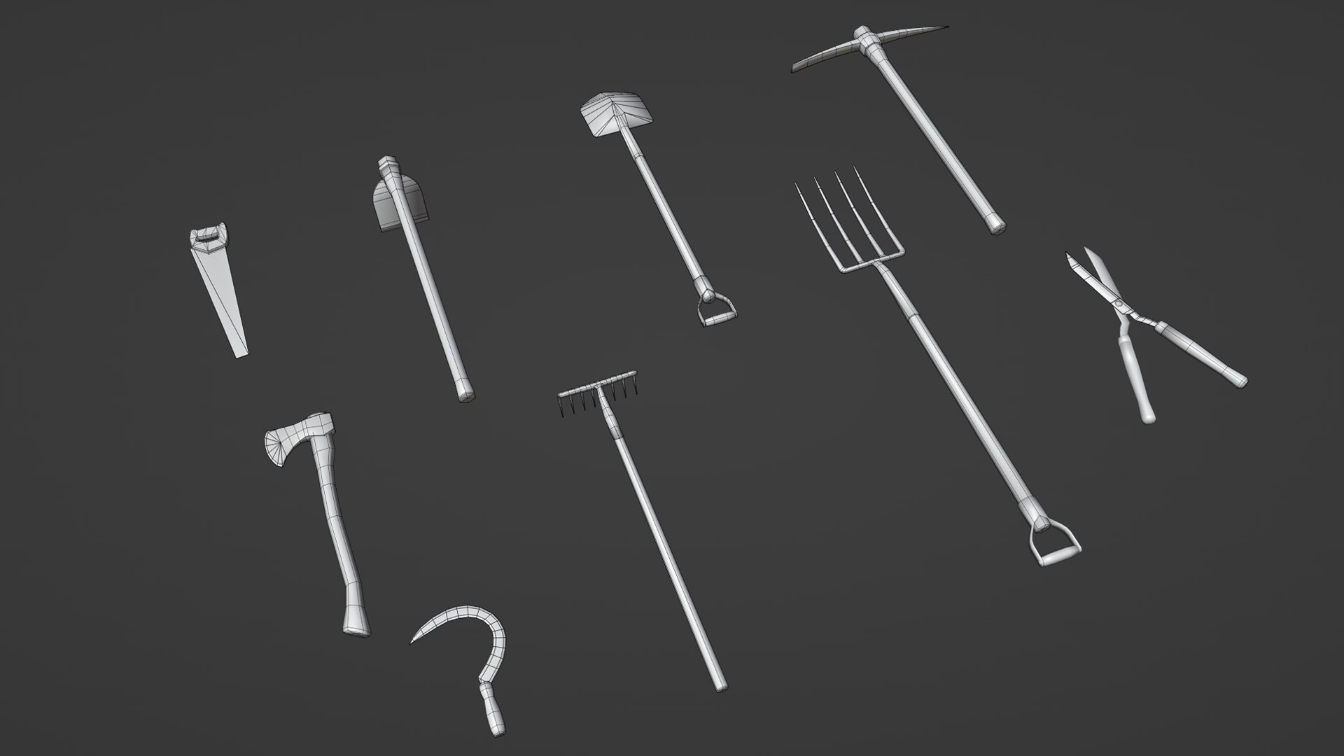 Old Farm Garden Tools Collection 3D model https://p.turbosquid.com/ts-thumb/z1/EoT9Uh/UU/wireframe1/png/1724781759/1920x1080/fit_q87/31ad5c47f08c4e1b3c10197cb595dfbf50c0f2ef/wireframe1.jpg