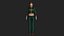 Realistic Game Character - Korean Girl Green Bomber Jacket