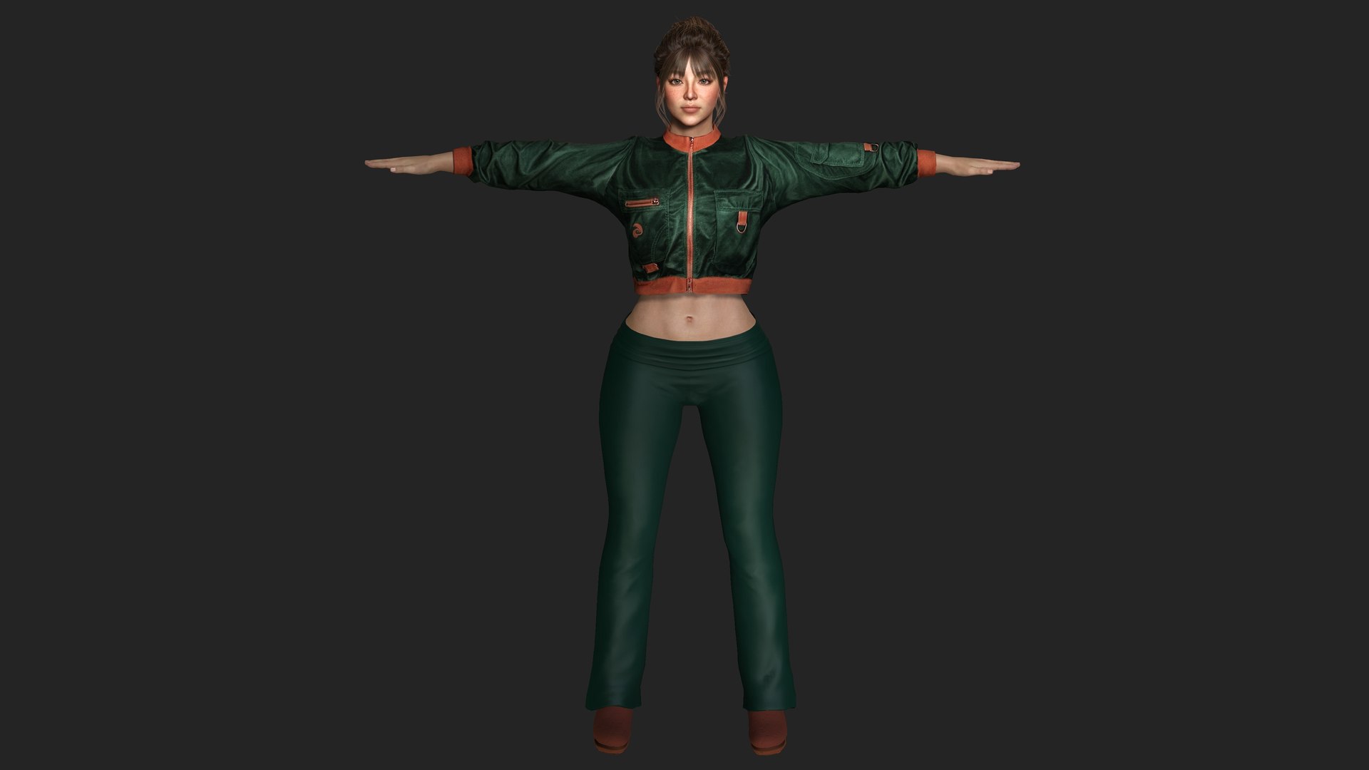 Realistic Game Character - Korean Girl Green Bomber Jacket 3D model https://p.turbosquid.com/ts-thumb/z1/FW47YB/5E/13/jpg/1792749960/1920x1080/fit_q87/606adfea118249be68edf396d67c153f200b49ed/13.jpg
