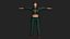 Realistic Game Character - Korean Girl Green Bomber Jacket