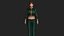 Realistic Game Character - Korean Girl Green Bomber Jacket