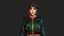 Realistic Game Character - Korean Girl Green Bomber Jacket