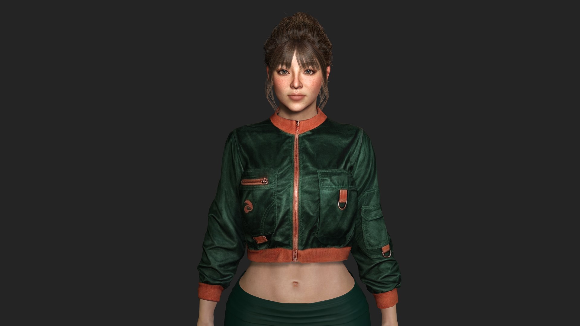 Realistic Game Character - Korean Girl Green Bomber Jacket 3D model https://p.turbosquid.com/ts-thumb/z1/FW47YB/M7/5/jpg/1792749954/1920x1080/fit_q87/04964e43ec5e1227879a96f1cb1cddb76a96d0cb/5.jpg
