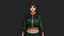 Realistic Game Character - Korean Girl Green Bomber Jacket