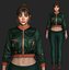 Realistic Game Character - Korean Girl Green Bomber Jacket