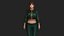 Realistic Game Character - Korean Girl Green Bomber Jacket