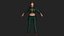 Realistic Game Character - Korean Girl Green Bomber Jacket