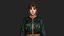Realistic Game Character - Korean Girl Green Bomber Jacket